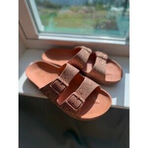Cacatoes Transcoso Burnt Orange Sparkly Scented Slide Sandals Women’s Size 7